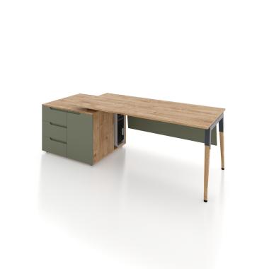 Desk with pedestal and cabinets Co_d TOP 36-34k
