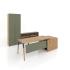 Desk with pedestal and cabinets Co_d TOP 36-34k