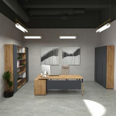 Desk with pedestal and cabinets Co_d TOP 36-3k