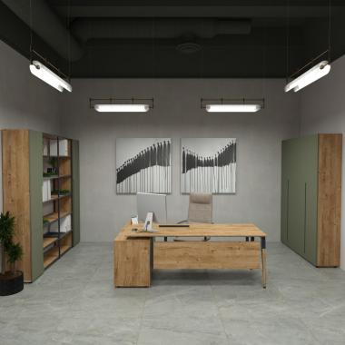 Desk with pedestal and cabinets Co_d TOP 36-3k