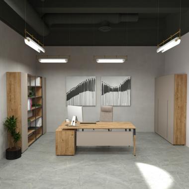 Desk with pedestal and cabinets Co_d TOP 36-3k