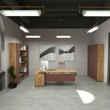 Desk with pedestal and cabinets Co_d TOP 36-3k