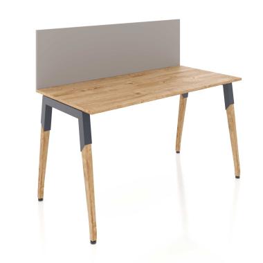 Офісний стіл з екраном Компаунд Co_d 35-29 з дерев'яними ніжками