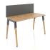 Офісний стіл з екраном Co_d 35-29g з дерев'яними ніжками