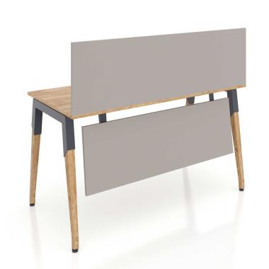 Офісний стіл з екраном Компаунд Co_d 35-27 з дерев'яними ніжками