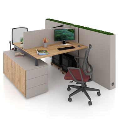 Столи для офісу з перегородкою на двох Co_d 35-15g