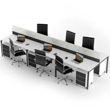 Комп'ютерні столи на 6 місць з перегородкою Promo T29