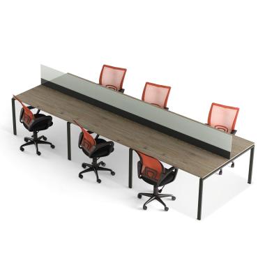 Офісний стіл з перегородкою на 6 осіб Промо T28s