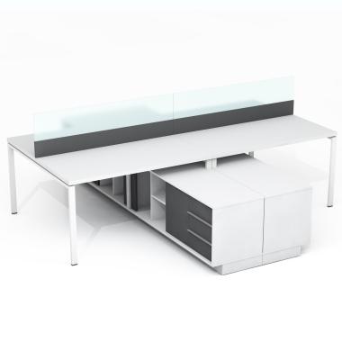 Офисный стол на 4 человека с тумбой Промо T302