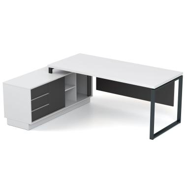 Білий стіл офісний тумбовий Promo Top Q33-6