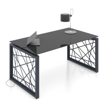 Комп'ютерний стіл Rays Lux 31/201 (160 см) скло та метал