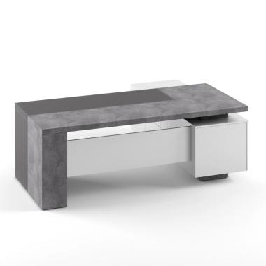 Офісний стіл керівника Урбан бетон 30/9 (180 см) зі шкіряною вставкою