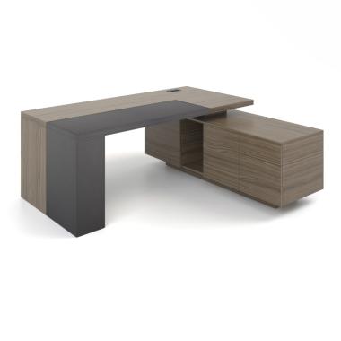 Стіл керівника в шпоні зі шкіряною вставкою Урбан Lux 30-1v