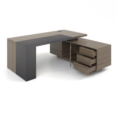 Стіл керівника в шпоні зі шкіряною вставкою Урбан Lux 30-1v