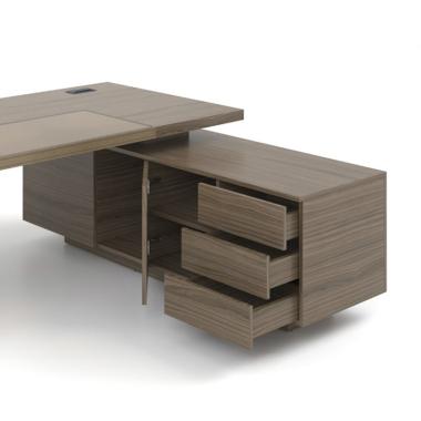 Стіл керівника в шпоні зі шкіряною вставкою та екраном Урбан Lux 30-2v