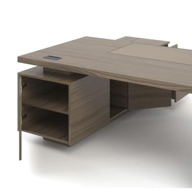 Стіл керівника в шпоні зі шкіряною вставкою та екраном Урбан Lux 30-2v