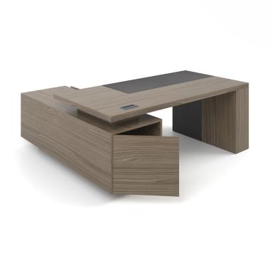 Стіл керівника в шпоні зі шкіряною вставкою Урбан Lux 30-1v