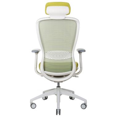 Офісне крісло з сіткою IN-POINT білий KreslaLux з підголовником