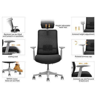 Chair V1-BH BLACK KreslaLux