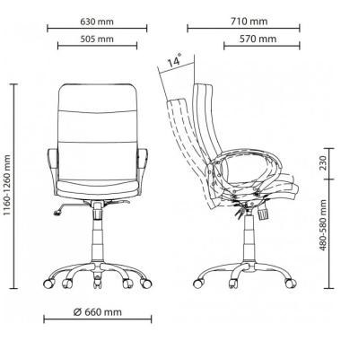 Офісне крісло YAPPI Яппі CHR68 ECO шкіра